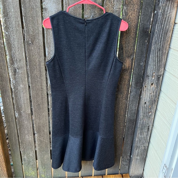 Theory Nikay Jackson Wool Blend A-Line Sleeveless Dress NWOT Dark Charcoal Sz 12 - Picture 11 of 13